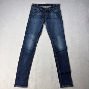 Lucky Brand Stella Skinny Jeans Women's Size 00/24 Blue Dark Wash Orta Premium.